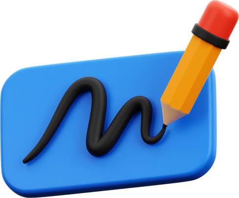 3D Pencil Drawing Icon Illustration